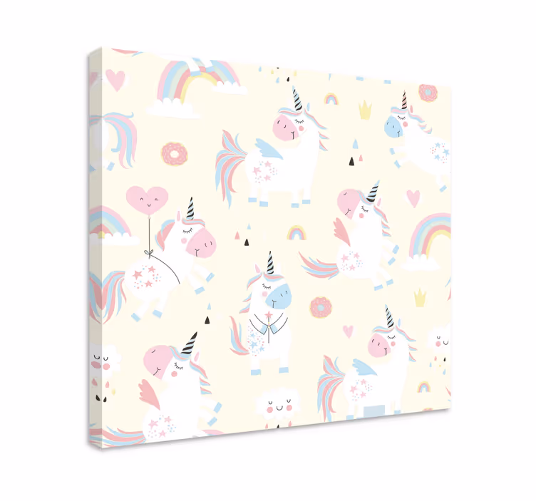 Einhorn wandbild mit verspieltem einhorn-muster - TenStickers