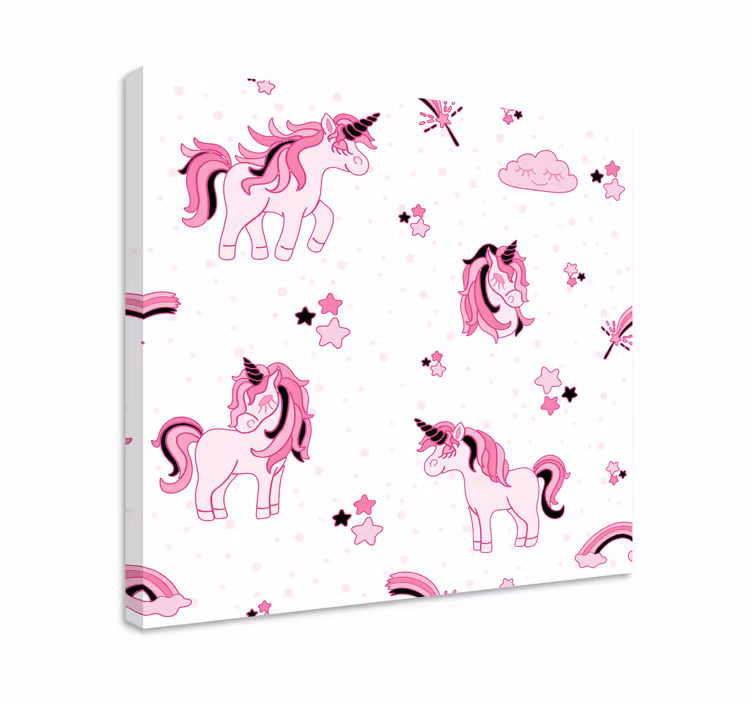 Leinwandbild Kinder Einhornwelt im doodle-stil - TenStickers