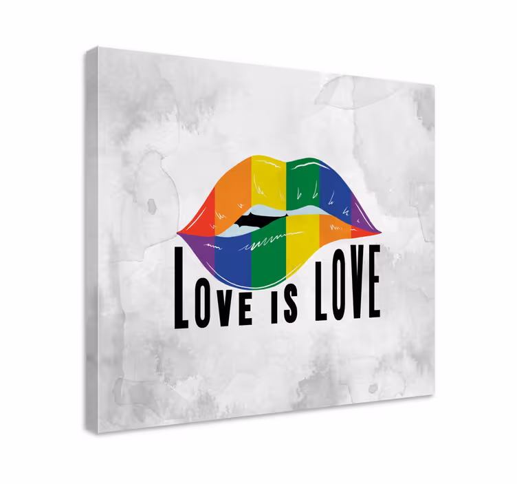 Wandbilder vintage regenbogen lippen umarmung - TenStickers