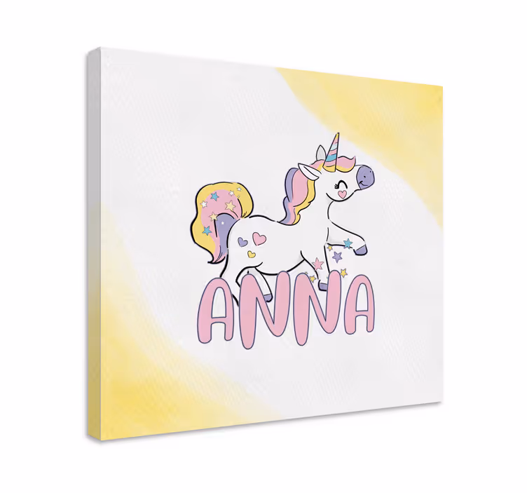 Einhorn wandbild mit fröhlichem einhorn charakter - TenStickers