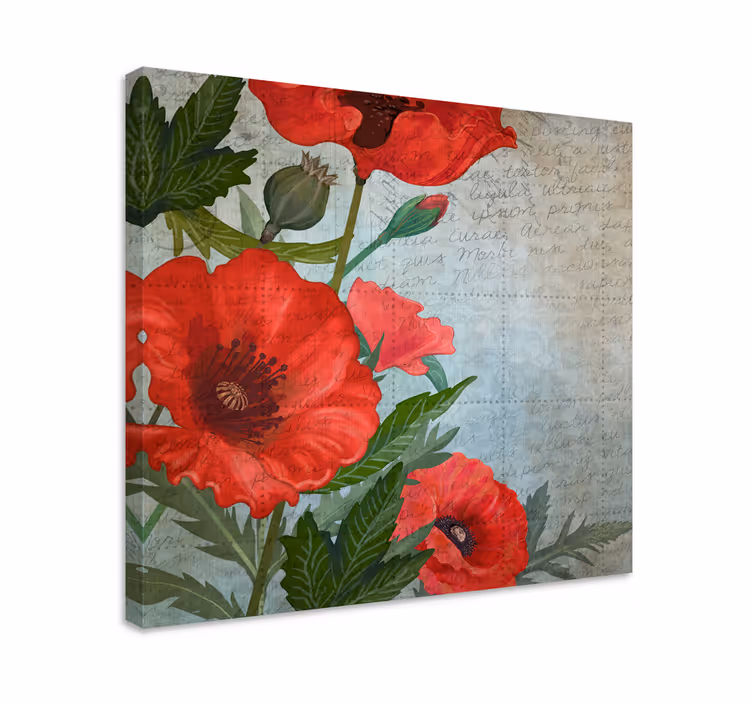 Leinwandbild üppige rote mohnblumen - TenStickers