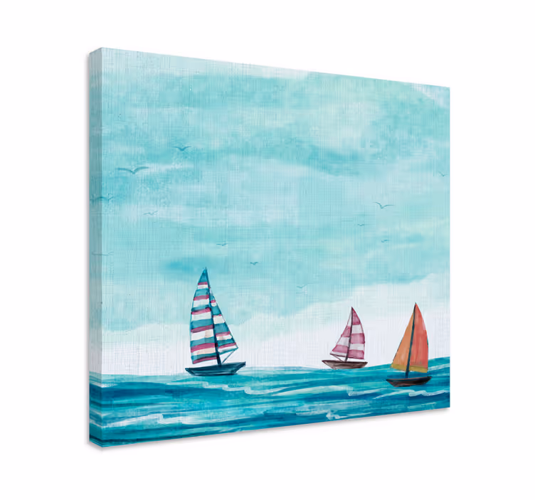 Leinwandbild meer segelboote auf dem wasser - TenStickers