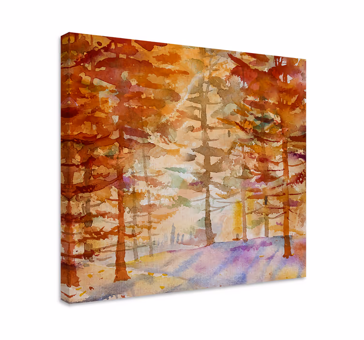 Leinwandbild herbstlicher waldweg - TenStickers