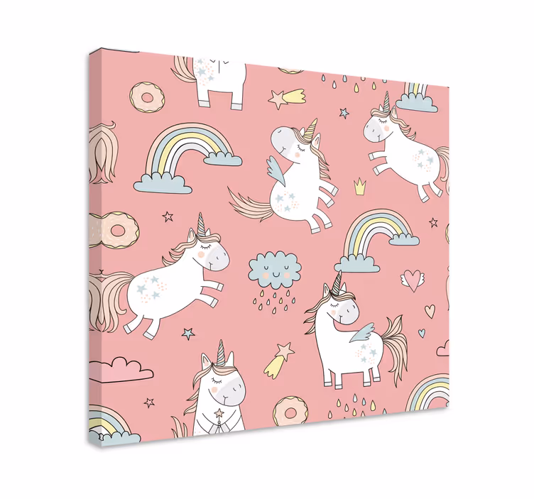 Einhorn Wandbild verspieltes Einhorn-Muster - TenStickers