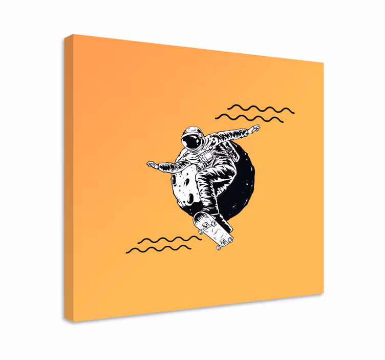 Wandbild gaming cosmonaut skateboarder - TenStickers
