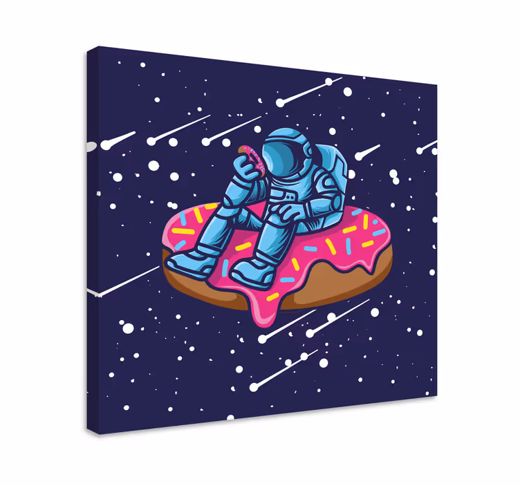 Wandbild Gaming raumfahrer auf donut - TenStickers