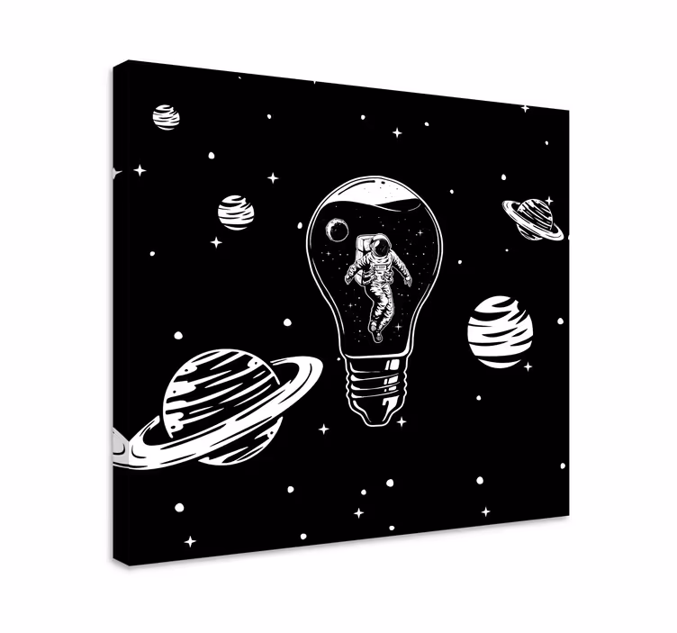 Leinwandbild obst astronaut in glühbirne - TenStickers