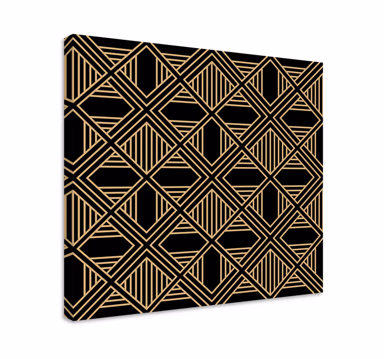 Geometrische wandbilder mit goldenem muster - TenStickers