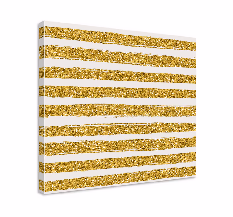 Leinwandbild abstrakt mit goldenen glitzerstreifen - TenStickers
