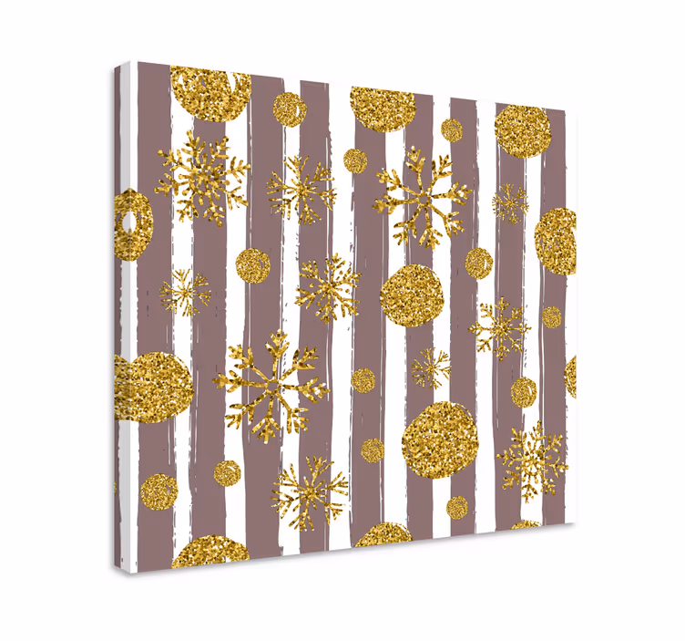 Leinwandbild ornament goldene schneeflockenmuster - TenStickers