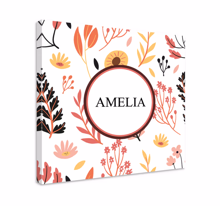Leinwandbild mit personalisiertem blumendesign - TenStickers