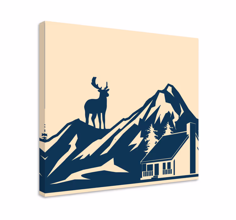 Hirsch bild leinwand majestätische hirschsilhouette - TenStickers