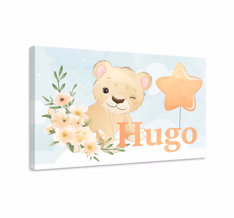 Leinwandbild babys mit süßem löwencharakter - TenStickers