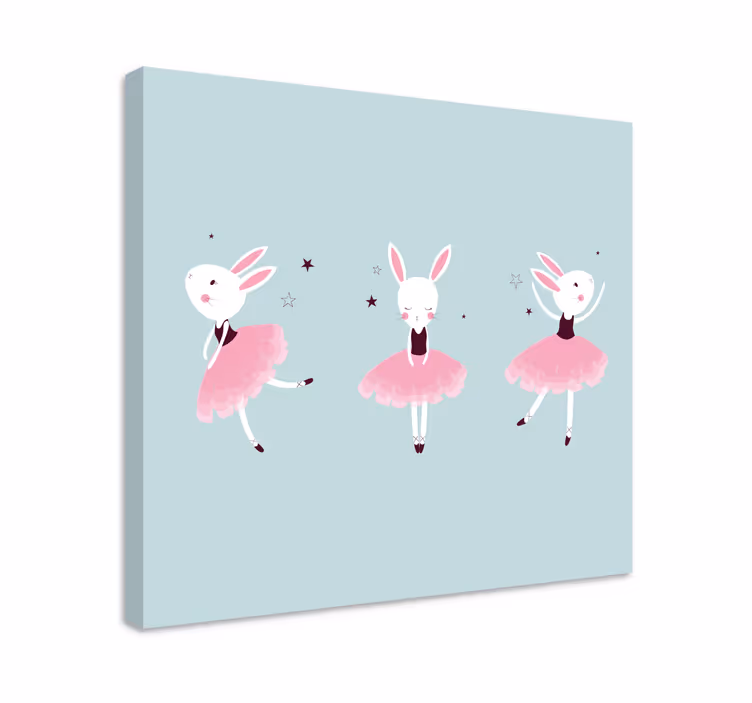 Leinwandbild menschen ballett tanzende hasen - TenStickers