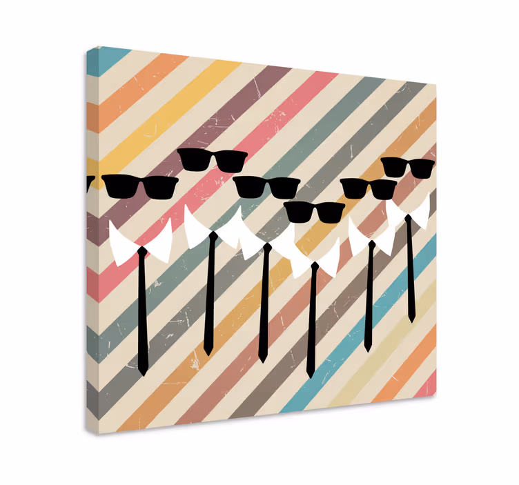 Leinwandbild stilvolle figuren in sonnenbrillen - TenStickers