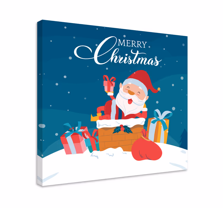 Leinwandbild santa mit geschenken - TenStickers