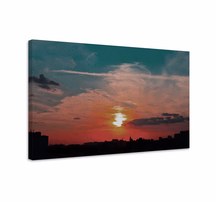 Wandbilder landschaft dämmerung stadtansicht - TenStickers