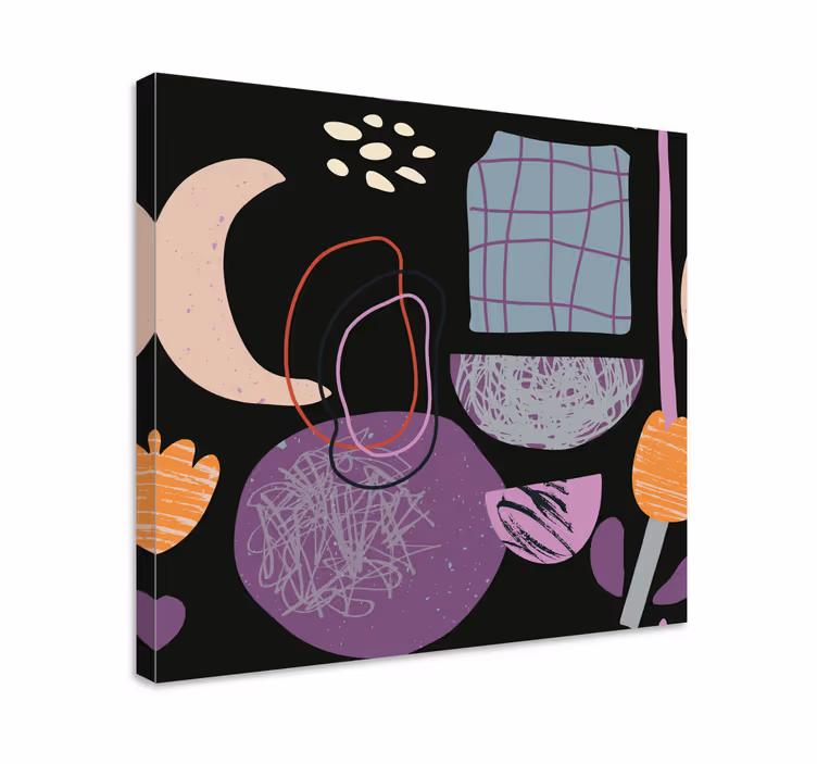 Leinwandbild ornament mit abstrakten botanischen motiven - TenStickers
