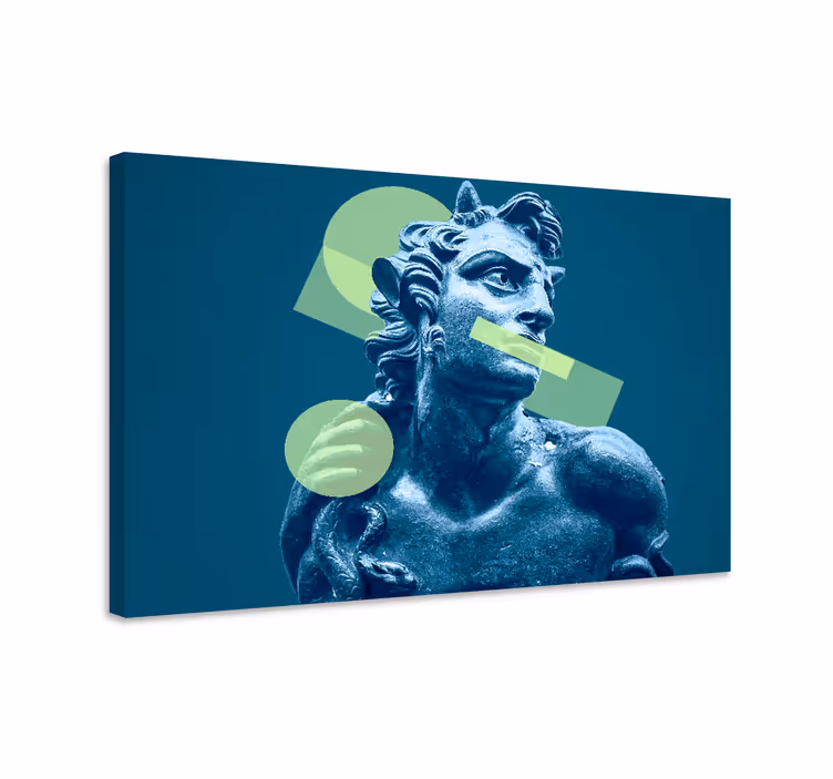 Kunst auf Leinwand statue mit geometrischen formen - TenStickers