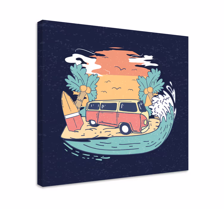 Leinwandbild surfvan szene - TenStickers