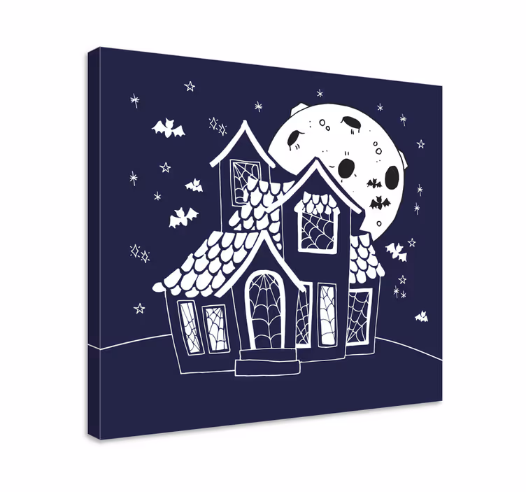 Wandbilder landschaft geisterhaus silhouette - TenStickers