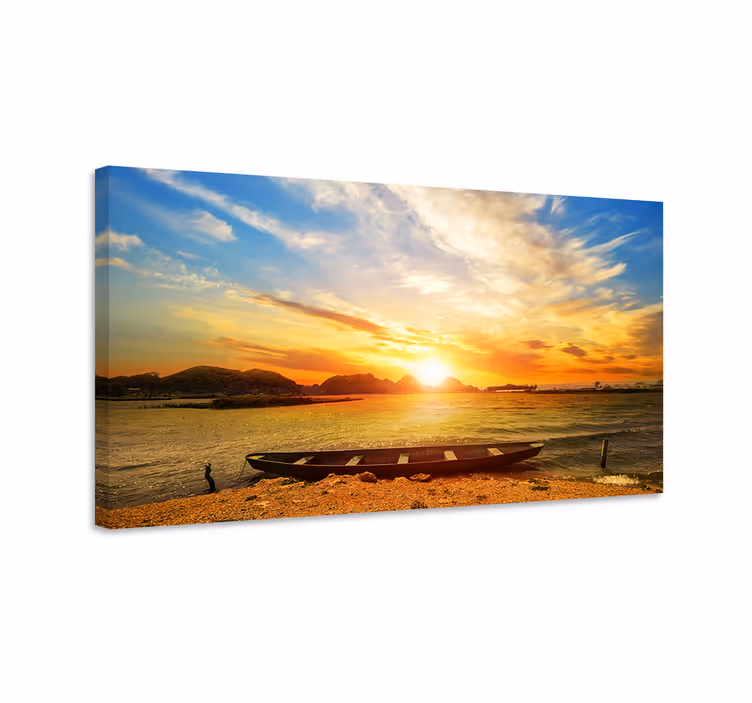 Wandbilder Landschaft sonnenuntergang über dem wasser - TenStickers