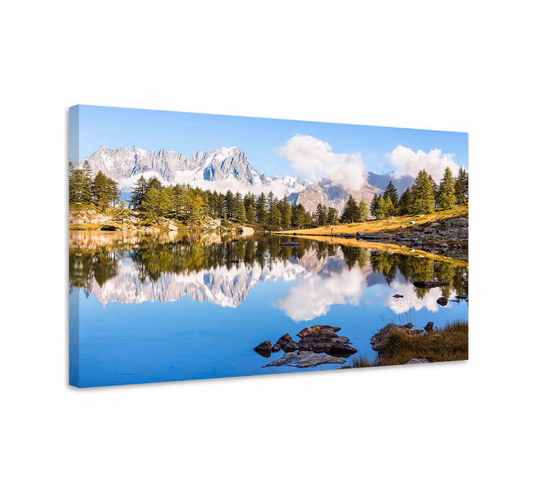 Wandbilder landschaft gebirgsreflexion panorama - TenStickers