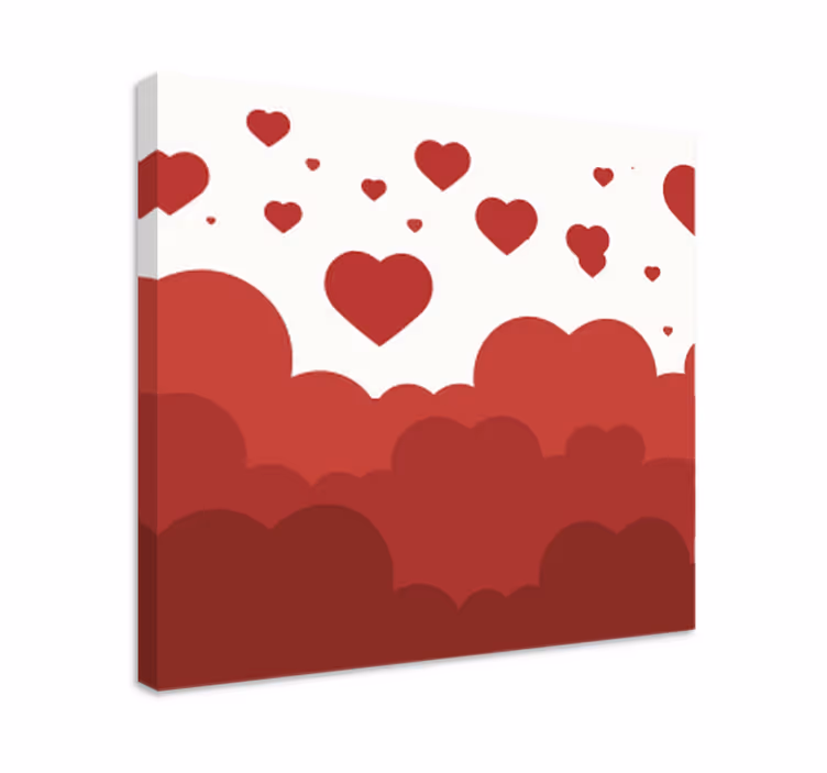 Wandbild Schlafzimmer Rotes herz-wolken-design - TenStickers