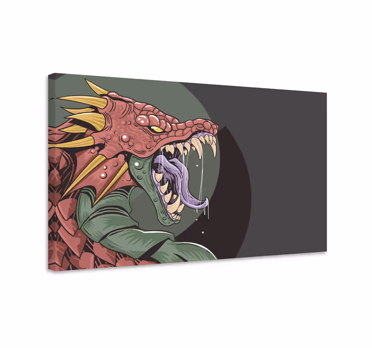 Dinosaurier wandbild mit furchterregendem drachen - TenStickers