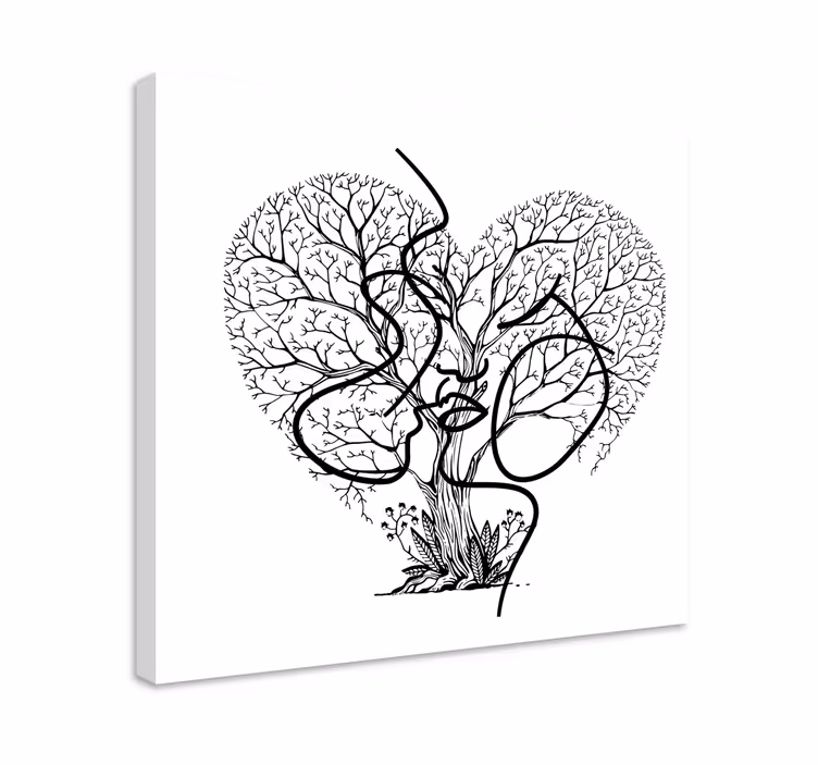 Wandbild baum herzförmige bäume - TenStickers