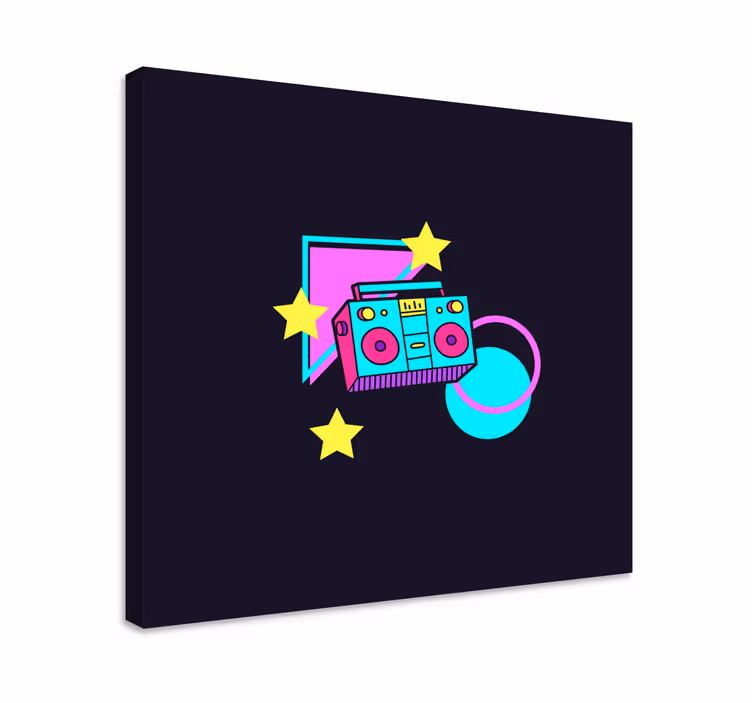 Wandbild musik retro boom box - TenStickers