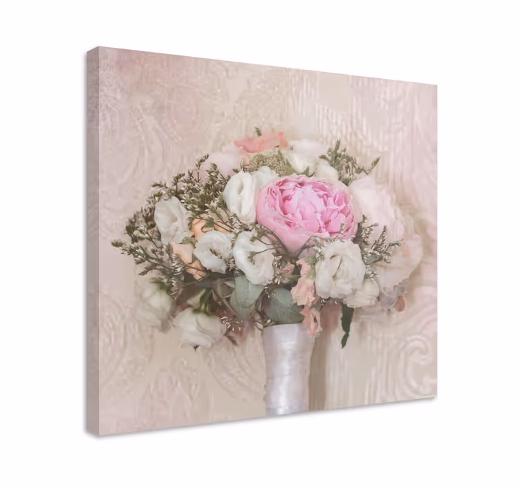 Leinwandbild mit sanften blumensträußen - TenStickers