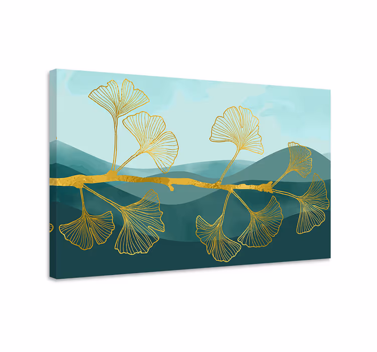Wandbild Baum Ginko-baum im "glamour-stil" - TenStickers