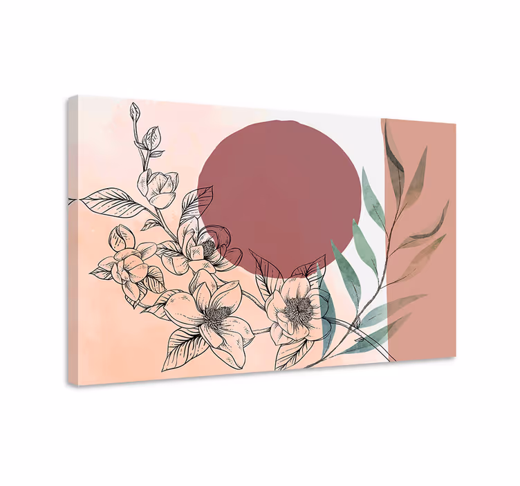 Leinwandbild florale anordnung im kreis - TenStickers