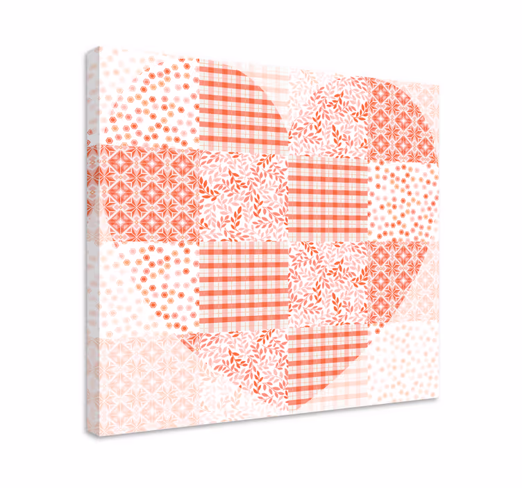 Leinwandbild obst im patchwork herzdesign - TenStickers