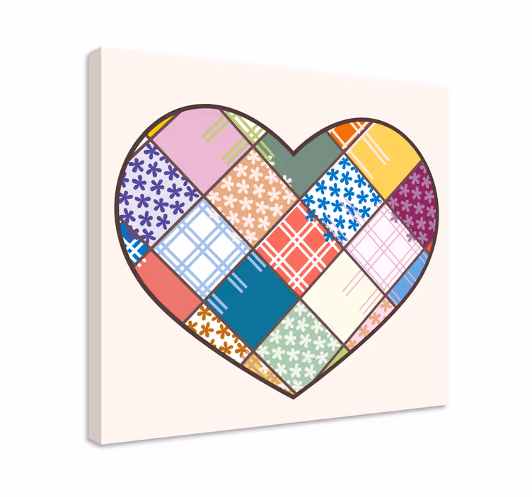 Wandbild motivation herz-patchwork-design - TenStickers