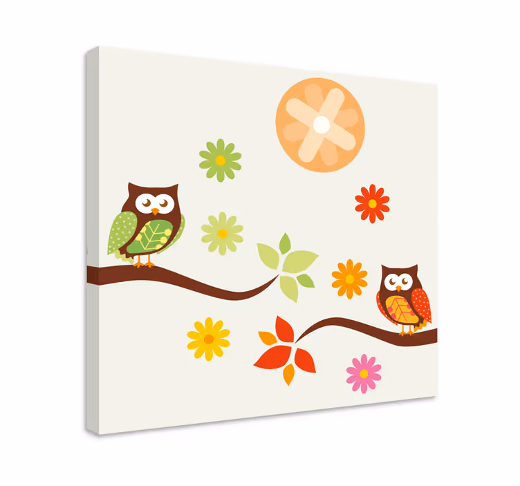 Wandbild tier eulenfamilie freude - TenStickers