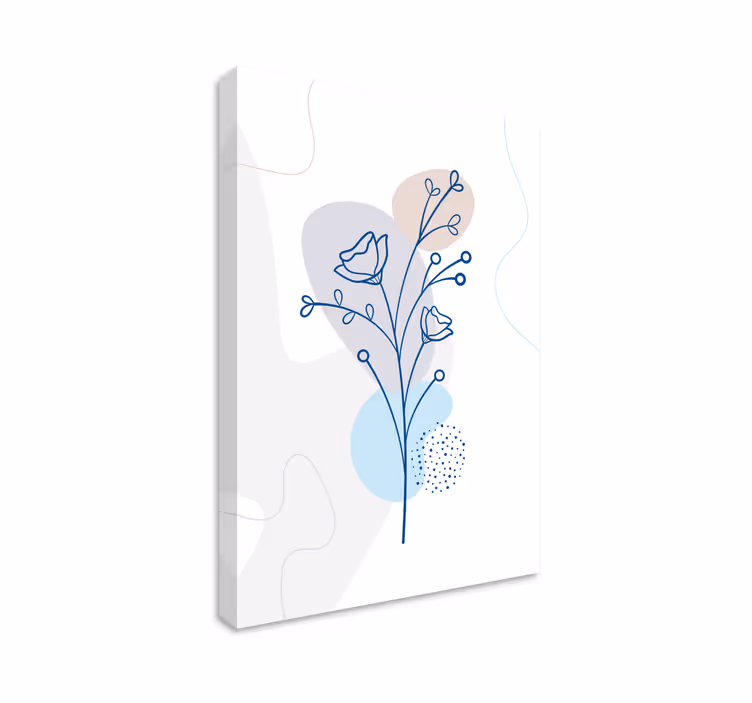 Leinwandbild florale konturkomposition - TenStickers