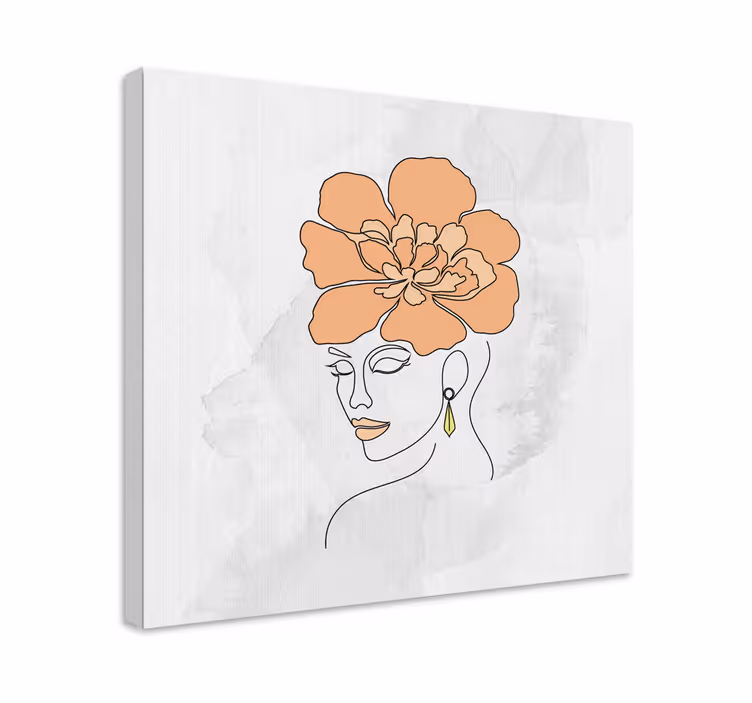 Kunst auf leinwand elegantes blumenporträt - TenStickers