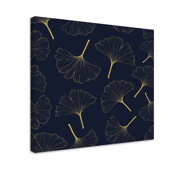 Leinwandbild mit ginkgo-blatt-muster - TenStickers