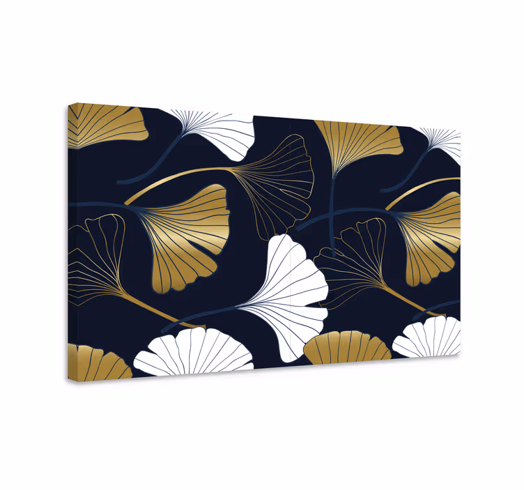 Leinwandbild mit ginkgo-blattmotiven - TenStickers