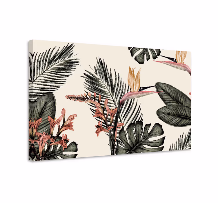 Leinwandbild tropische blumenlandschaft - TenStickers