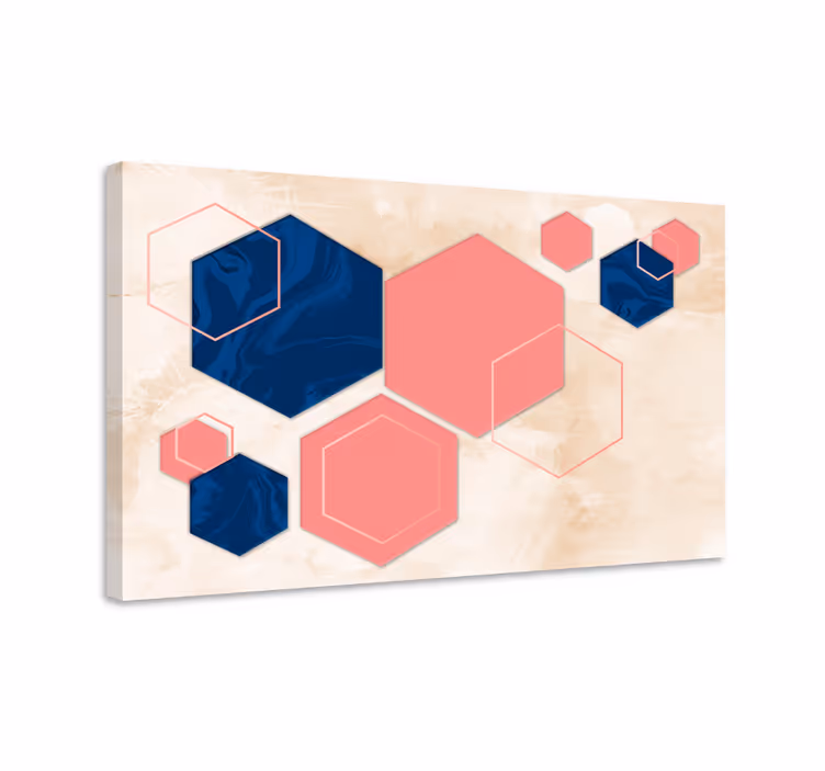 Geometrische wandbilder abstrakte sechseckige formen - TenStickers