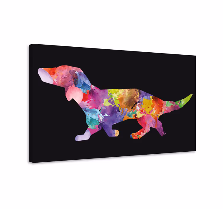 Wandbild Wohnzimmer bunte Hundemalerei - TenStickers