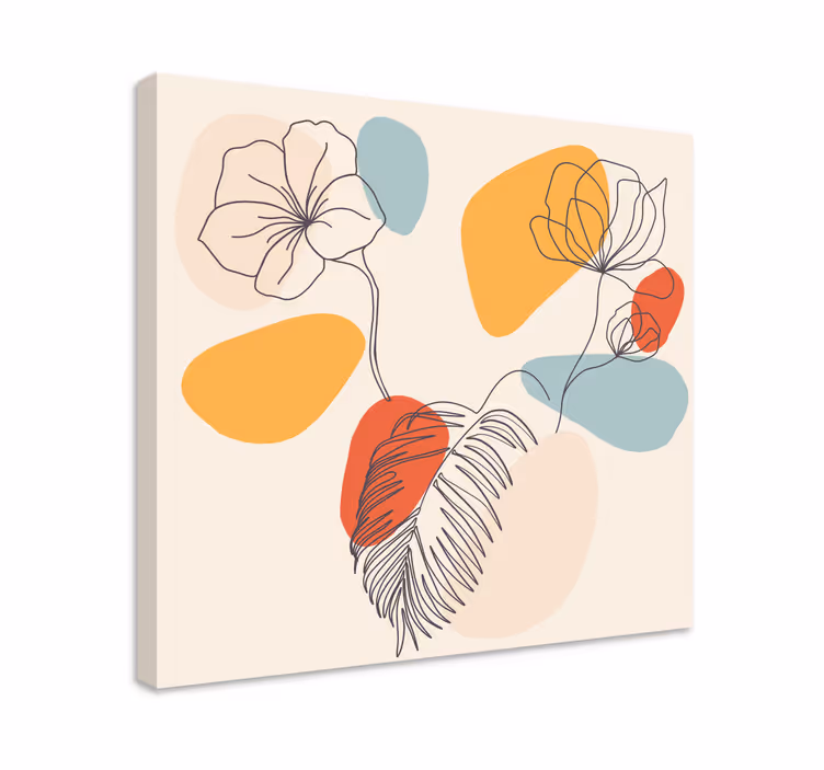 Leinwandbild überlappende Blumenlinien - TenStickers
