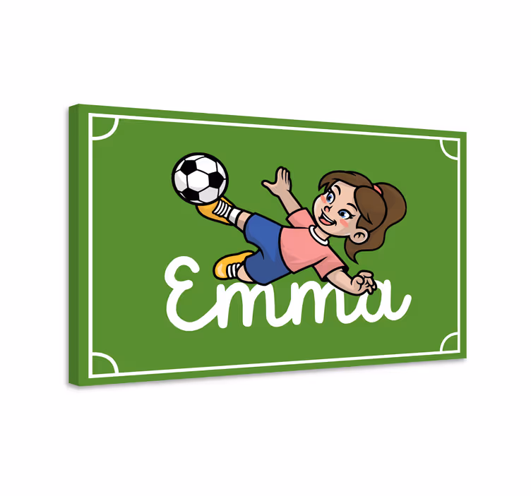 Leinwandbild personalisiert Fußballspielerin mit Namen - TenStickers