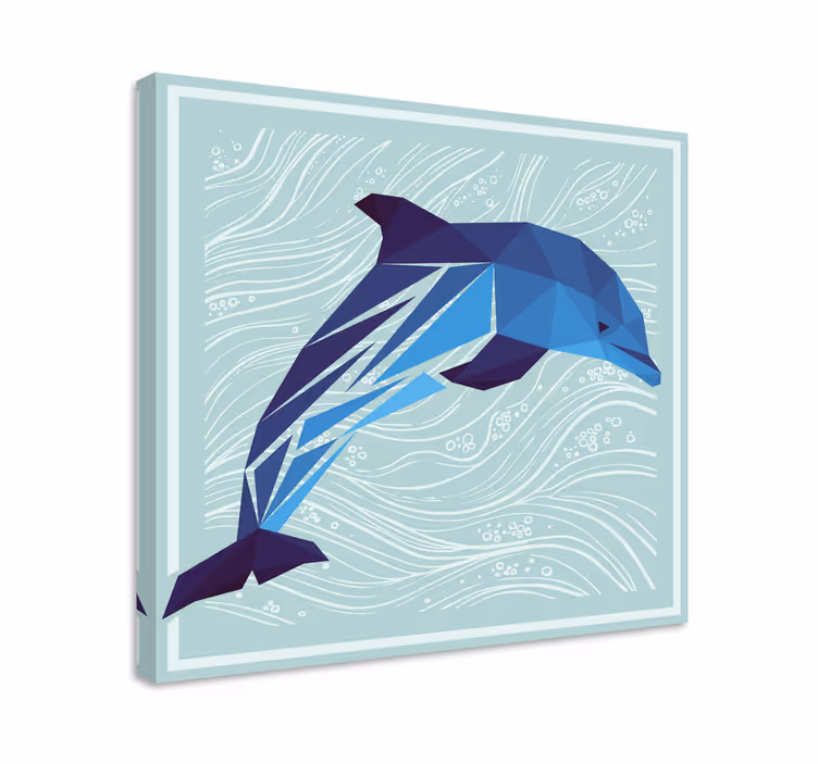 Wandbilder modern stilisiertes delfinsplash - TenStickers
