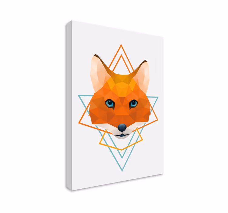 3d leinwandbild fuchs kopf im polygonalstil - TenStickers