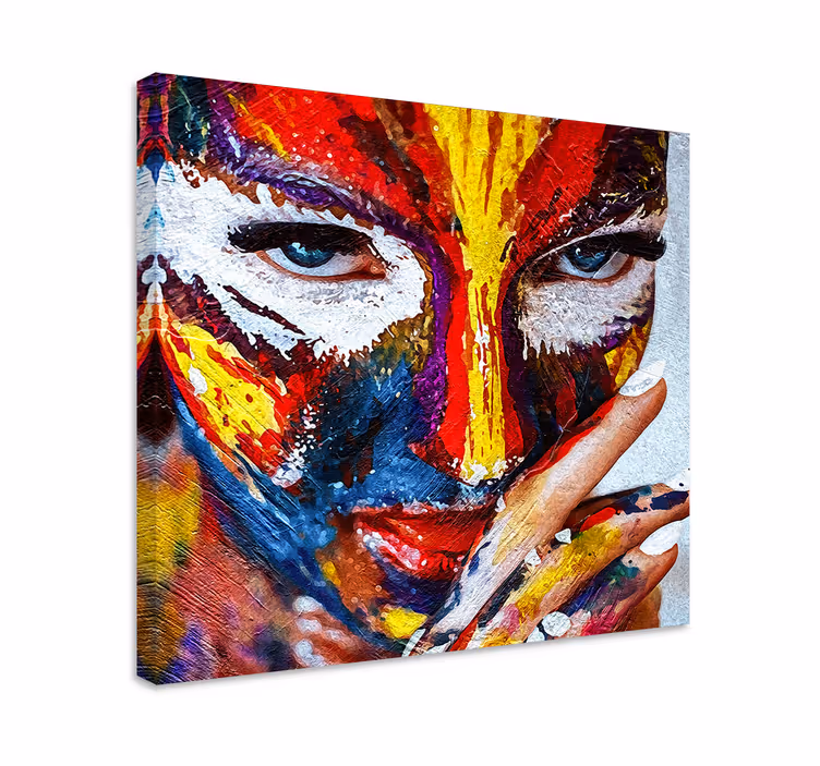 Leinwandbild bunte gesichtsart - TenStickers