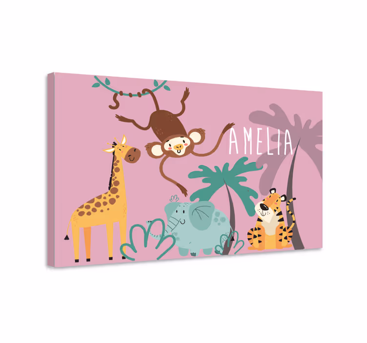 Wandbild tier dschungel tierfreunde - TenStickers
